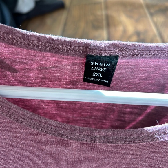 SHEIN Mauve Long Sleeve Tee with Heart Design - Picture 3 of 4